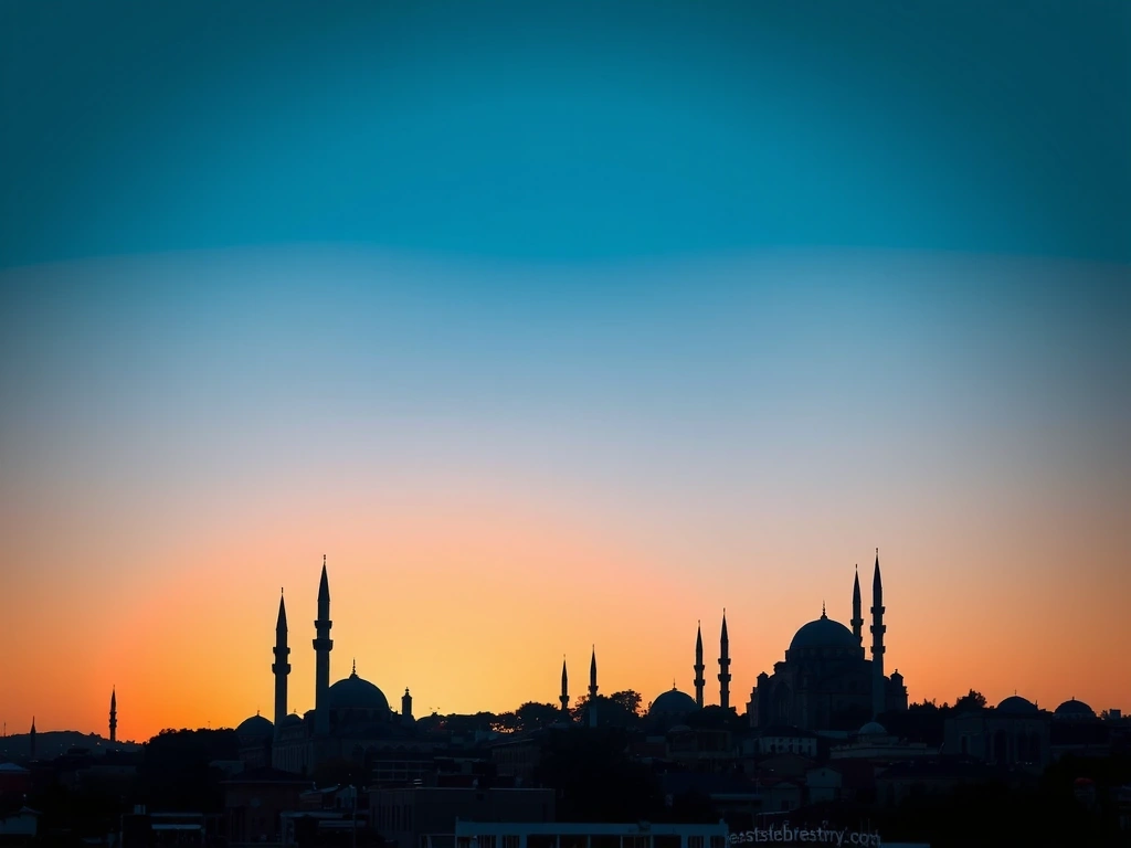 Historic skyline of Istanbul at dusk.