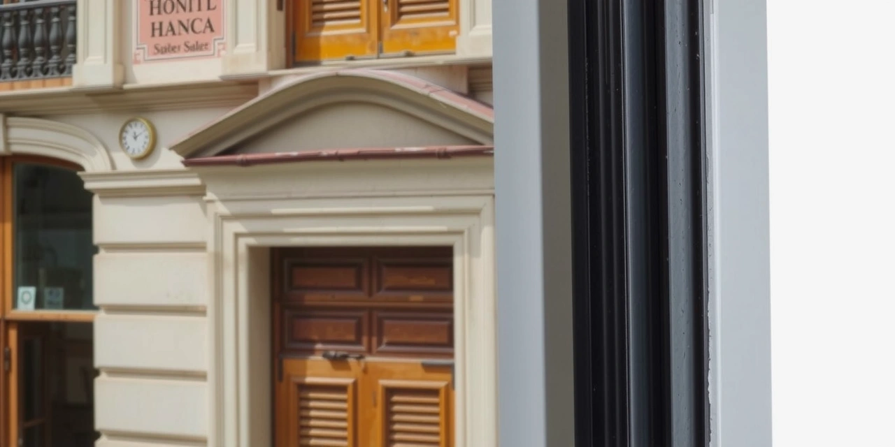 Juxtaposition of modern and historic architecture.